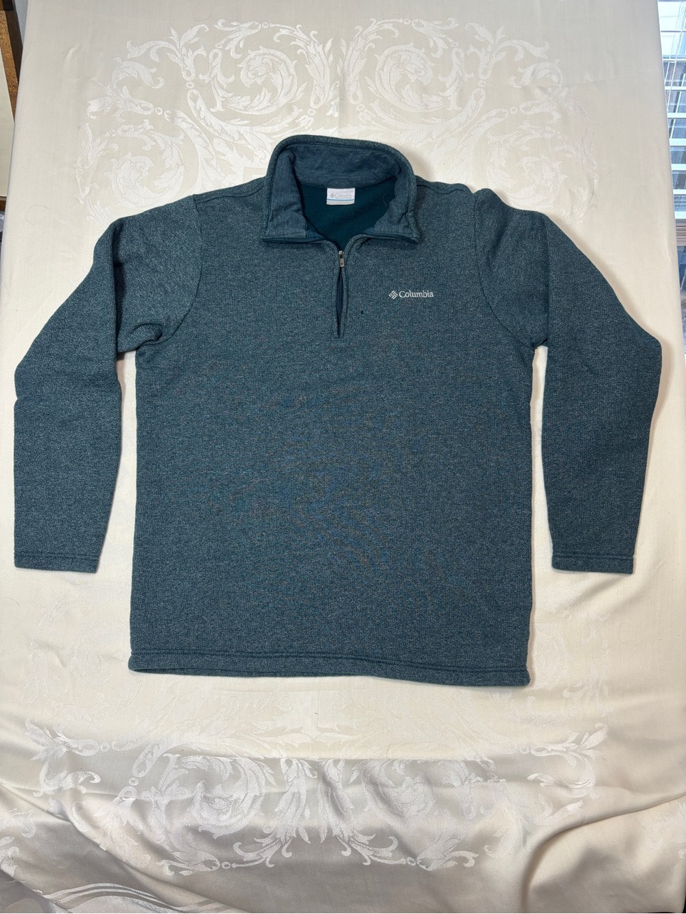 Columbia Men's Teal Quarter-Zip Fleece Pullover